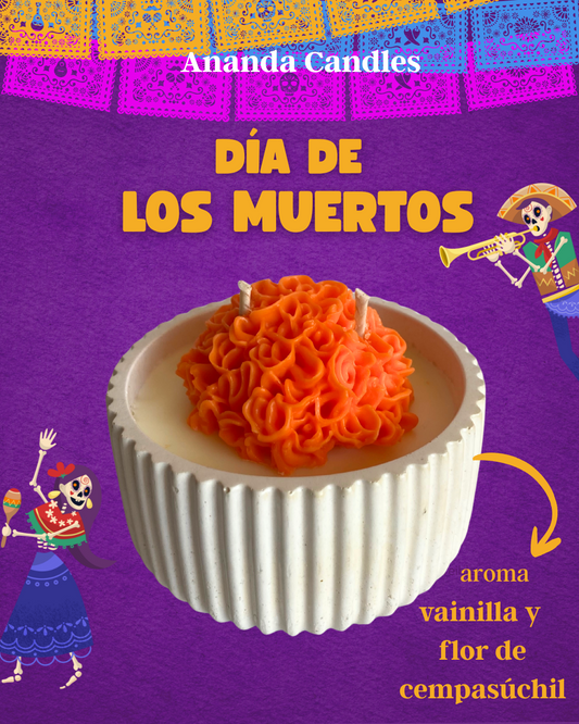 VELA FLOR DE CEMPASÚCHIL